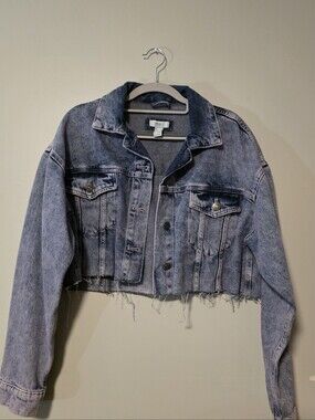Cropped Acid Wash Denim Jacket